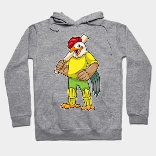 Rooster as Batsman with Cricket bat Hoodie